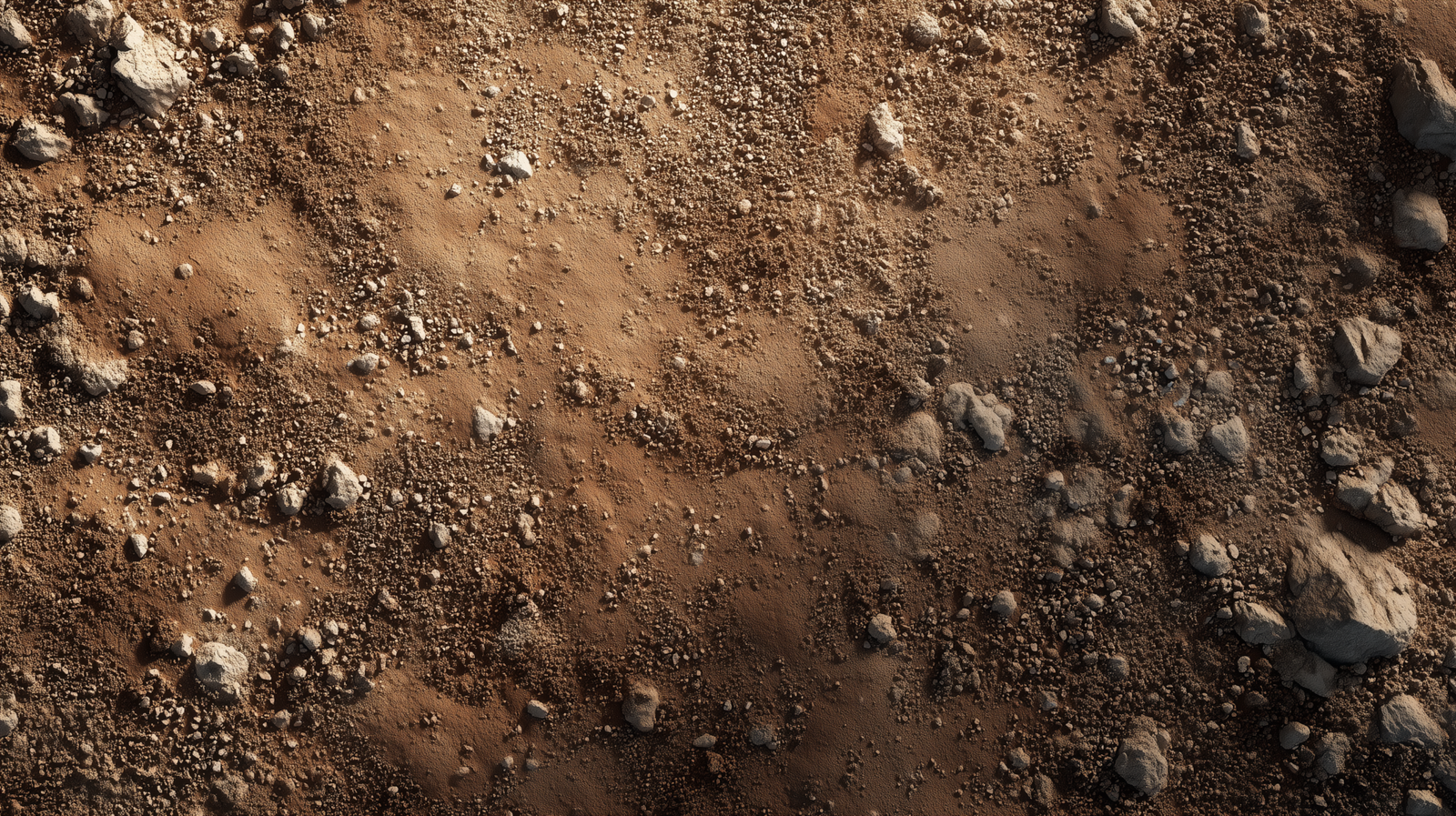 Red clay earth ground with cracked soil texture symbolizing accumulation and tension in Act III of the Hunter Collection.