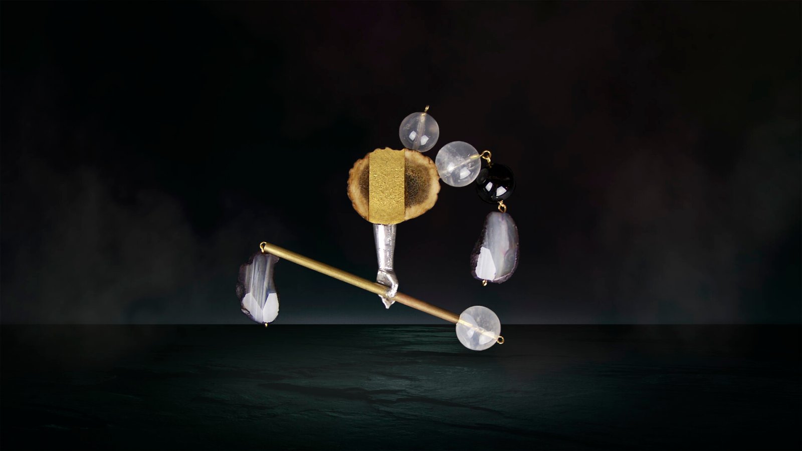 One-of-a-kind sculptural jewelry object handcrafted from natural antler in Florence.