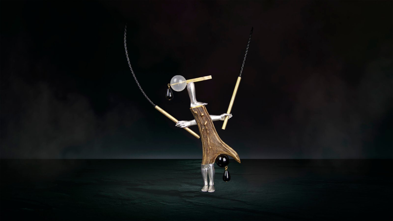 Unique sculptural jewelry crafted from naturally shed antler, handmade in Florence, Italy.