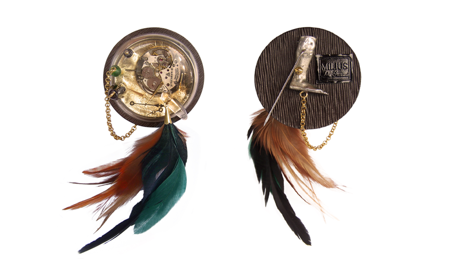 Primavex — applied art jewellery object from the Kings & Pawns chapter, Milan Stamenovic. Dual-view presentation revealing front and reverse conditions. Florence, 2013–2014.