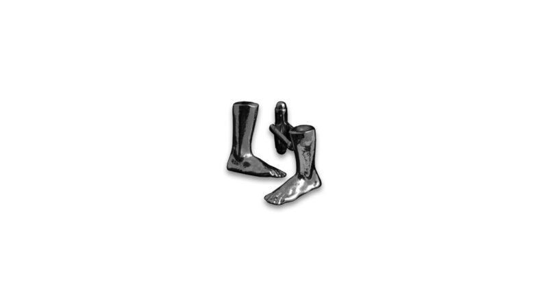 “Emergence II — Arrested Step” cufflinks in ruthenium plated finish, MILIUS Collection Act I — Emergence by Milan Stamenovic, sculptural object on white background.