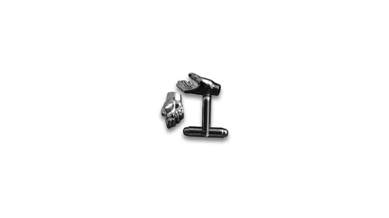 Ruthenium plated version of Milius Act II Piece 01 “Interruption I”, conceptual cufflinks with a dark reflective surface intensifying tension between fragmentation, gesture, and controlled suspension.