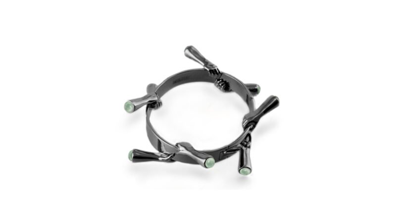 Ruthenium plated sculptural bracelet MILIUS Act III Consequence Piece 05 by Milan Stamenovic