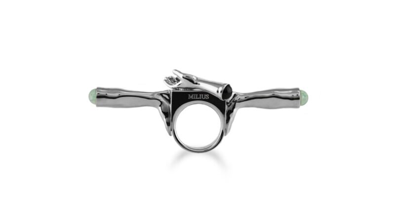 Palladium plated sculptural ring MILIUS Act III Consequence Piece 07 Terminal Yield by Milan Stamenovic