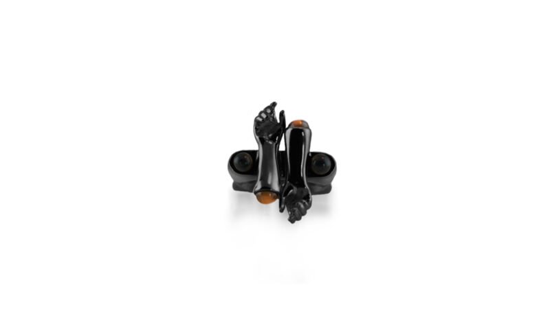 Black varnish Residual Hold ring from MILIUS Act IV Accumulation focusing on material saturation by Milan Stamenovic