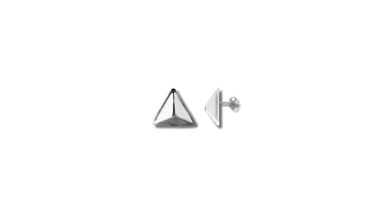 Palladium plated Terminal Geometry earrings by Milan Stamenovic, contemporary geometric earrings from the MILIUS Collection emphasising precision, neutrality, and architectural balance