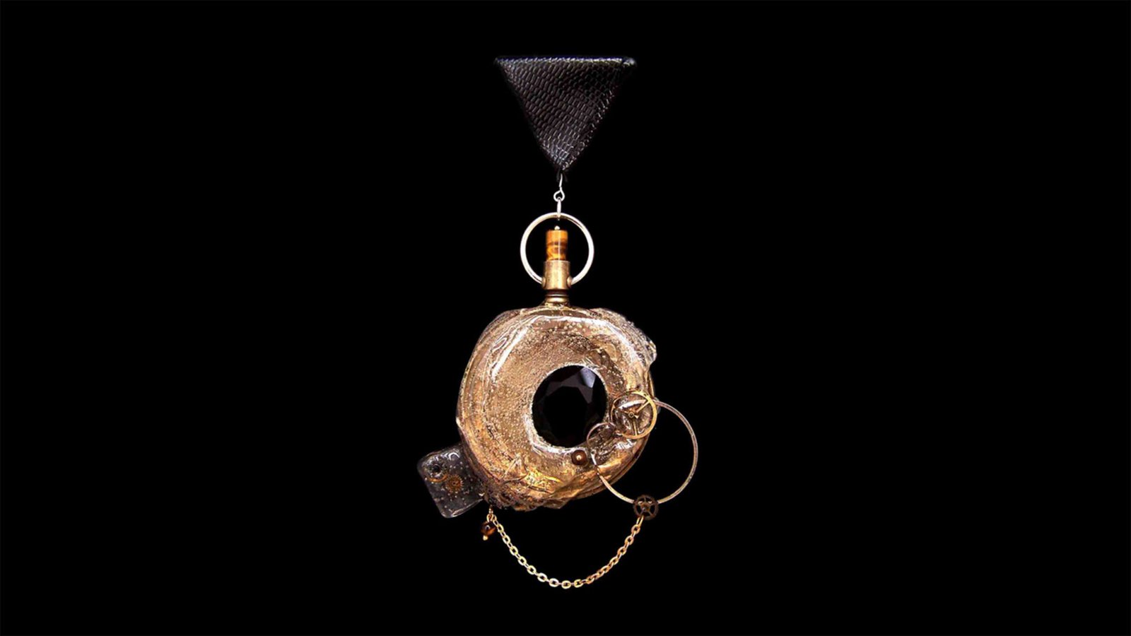 Object of duration pin on black background