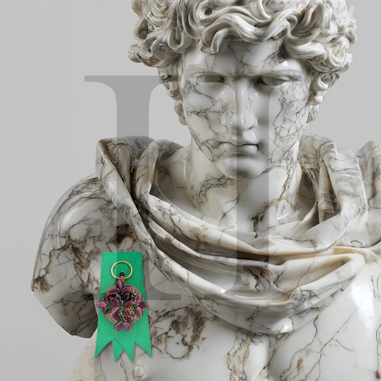 Sculptural figure with integrated jewellery detail expressing material transformation and the visible passage of time.
