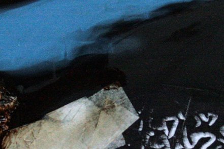 Detail from Caressed (2007), a mixed-media still life by Milan Stamenovic incorporating X-ray collage to investigate the psychological interior of objects.