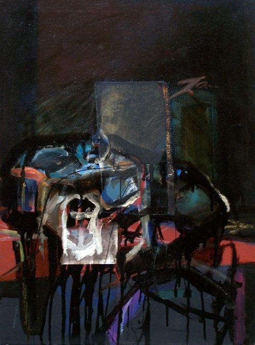 Milan Stamenovic, Pieces II, 2009, mixed media on canvas, from the Gravitational Fields: Structures of Emotional Load series, Italy.