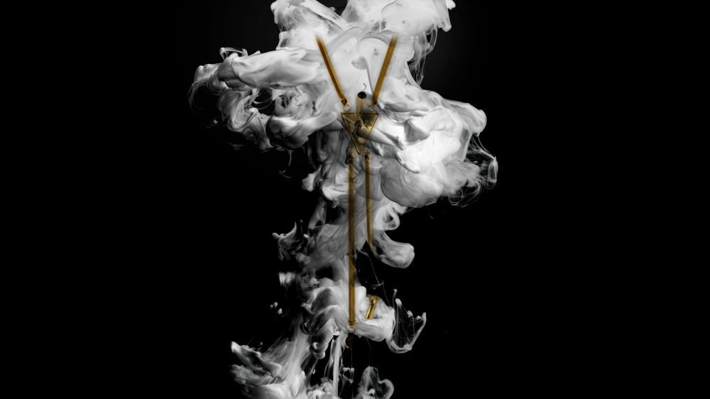 Second-grade master image of Milius Act I Piece V “Suspended Axis”, sculptural composition examining verticality, balance disruption, and structural tension.