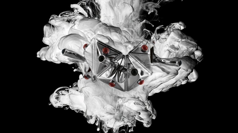 Condensed Field — sculptural jewellery piece from Act IV Accumulation of the Milius Collection, dense geometric structure holding compressed forces and mineral nodes in suspension, by Milan Stamenovic